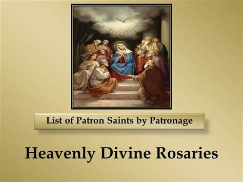 list of patron saints prayers.